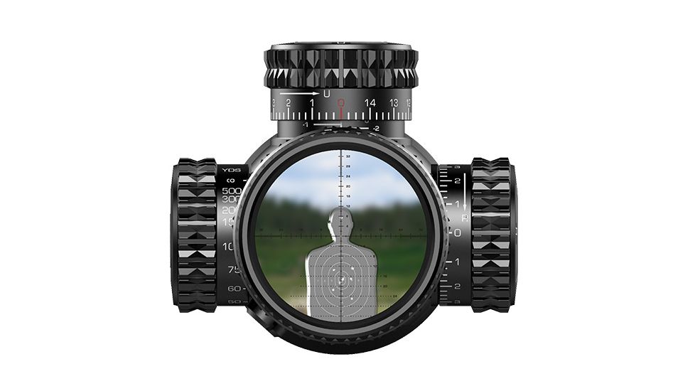 Swampfox Patriot Rifle Scope, 4-16x44mm, 30mm Tube, First Focal Plane, Sharpshooter Grid MOA Reticle, Black, PAT41644-M