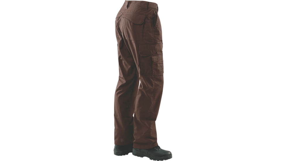 TRU-SPEC 24-7 Series Tactical Teflon Pants - Mens, PolyCotton Ripstop, Brown, Unhemmed, Waist 28 in, Inseam 37 in, 1065082