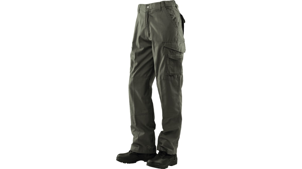 TRU-SPEC 24-7 Series Tactical Teflon Pants - Mens, PolyCotton Ripstop, Olive Drab, Unhemmed, Waist 28 in, Inseam 37 in, 1064082