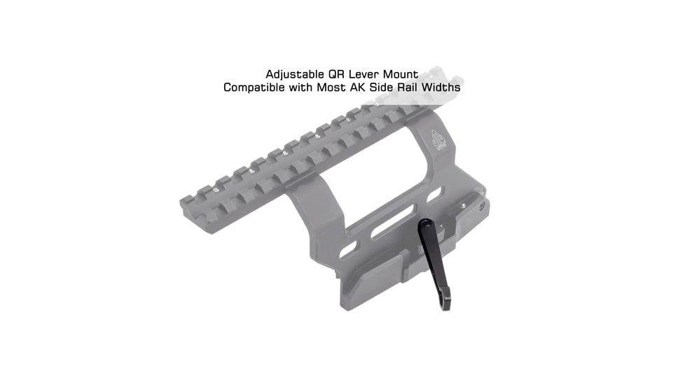 UTG Pro ACCU-SYNC QR AK Side Mount, Universal, 2 Slots, Matte Black Anodized Steel-reinforced 6061-T6 Aluminum, Black, MT-UAK01