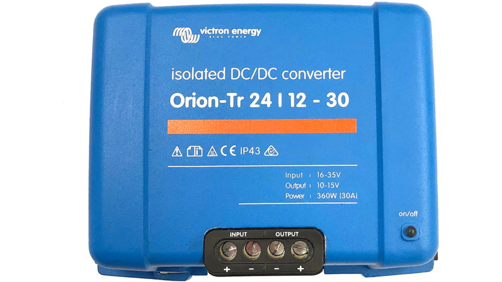 Victron Energy Orion-TR DC-DC Converter, 24 volts to 12 volts, 30 amps Isolated, Blue, ORI241240110