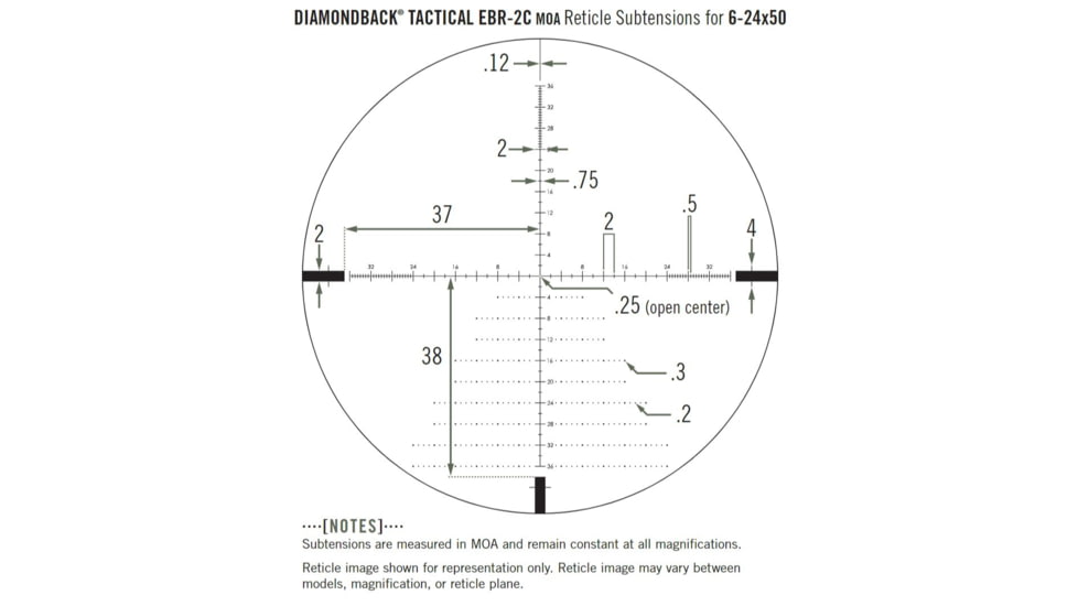 Vortex OPMOD Diamondback Tactical 6-24x50mm FFP 30mm Tube Riflescope, FDE, DBK-10028-OP