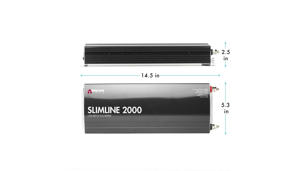 Wagan SlimLine AC 2000W Inverter, Black, One Size, EL3724