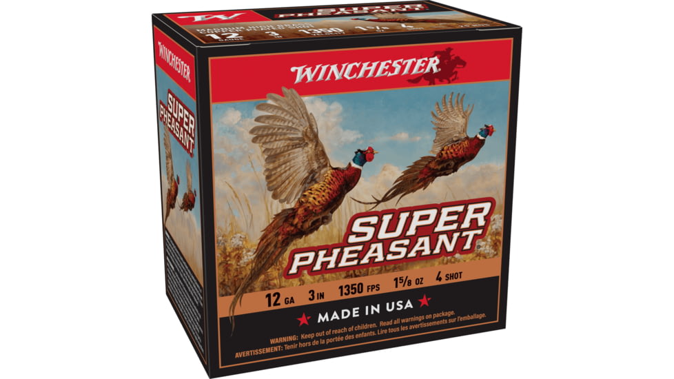 Winchester Super Pheasant 12 Gauge 1 5/8 oz 3in Centerfire Shotgun Ammo, 25 Rounds, X123PH4