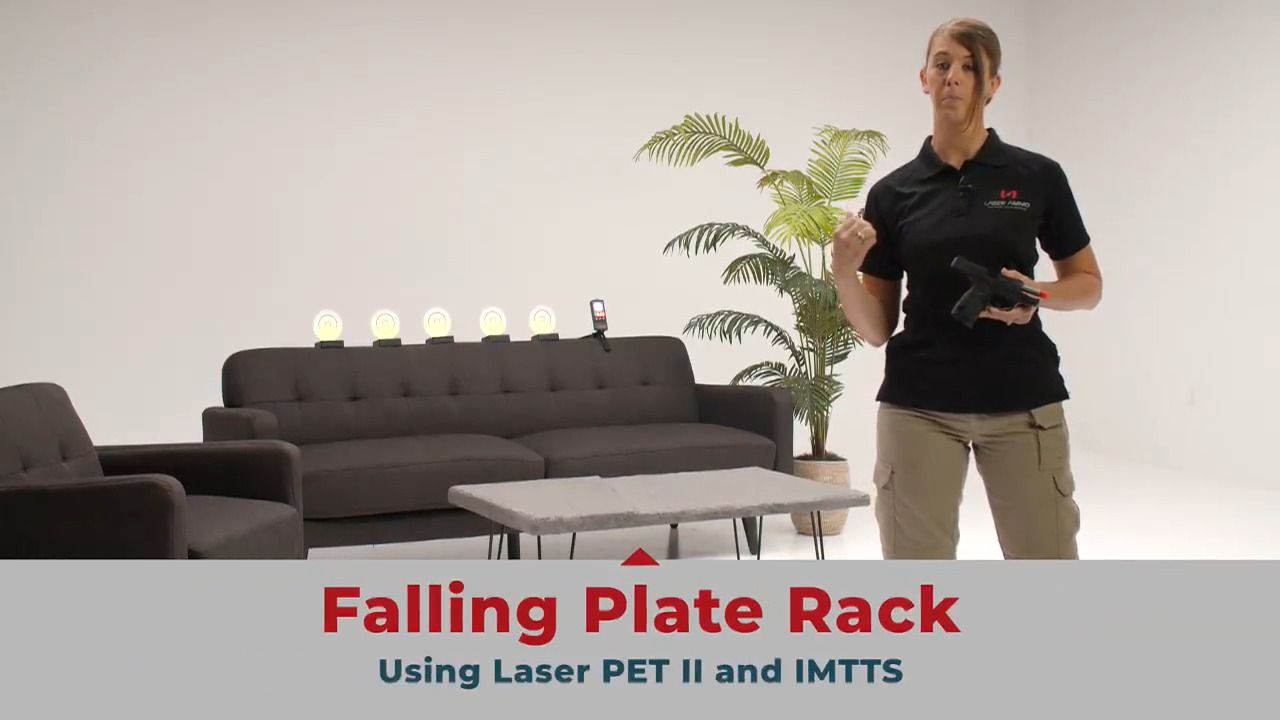 opplanet laser ammo falling plate rack using laser pet ii and imtts video