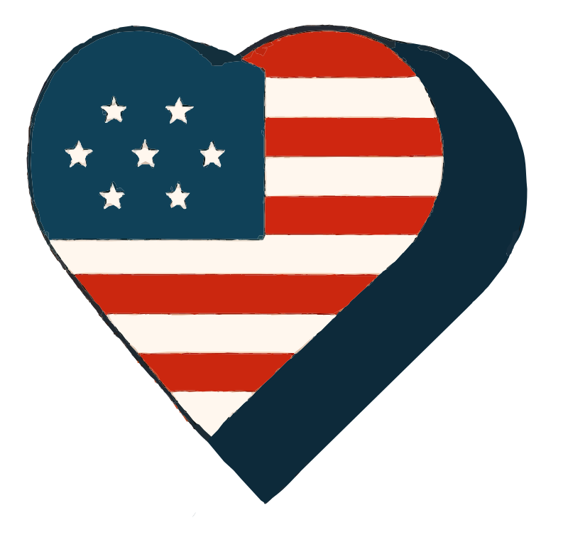 Retro Style USA Heart