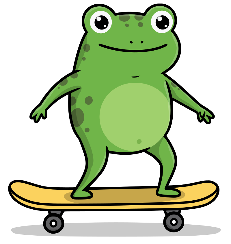 Skateboarding Frog