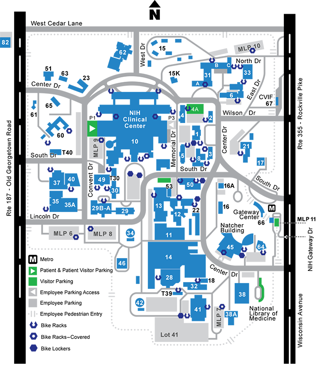 Bicycle Rack and Lockers Map