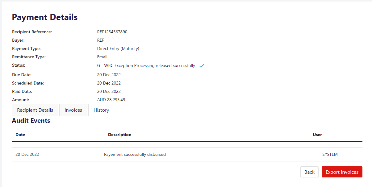 Payee Portal Dashboard