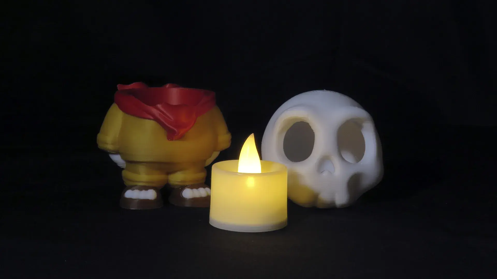 LED CANDLE HOLDER PUMPKIN AND SKULL