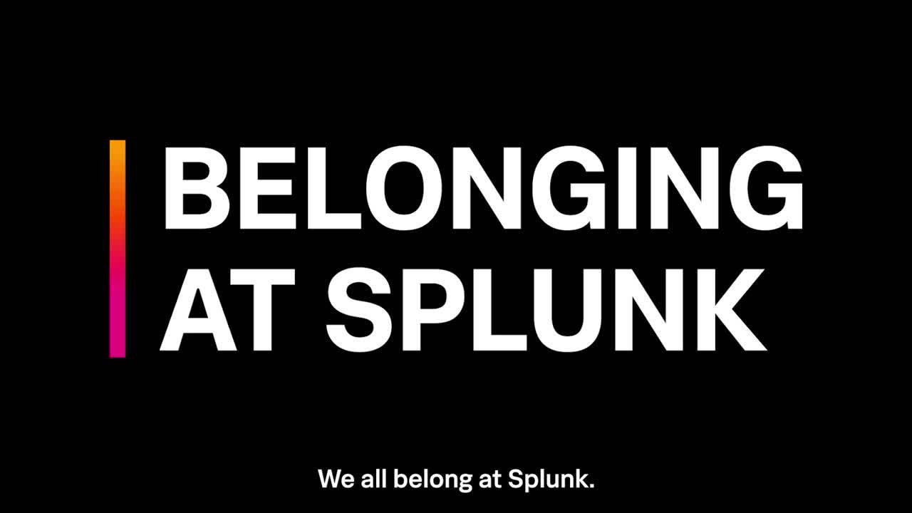 Splunk社員が個人のバックグラウンドとSplunkでのビロンギングについて語るビデオ。