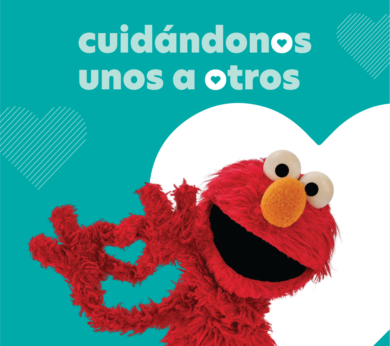 Elmo haciendo manos de corazon