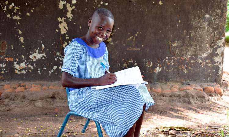 Girl doing homework