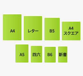 書籍サイズは８種類から選べます