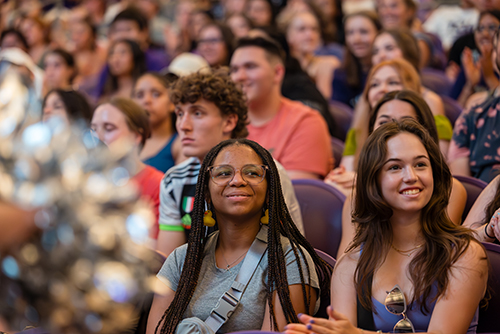 Students at frogs first pep rally