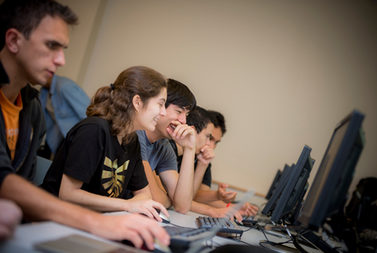 group of students talking