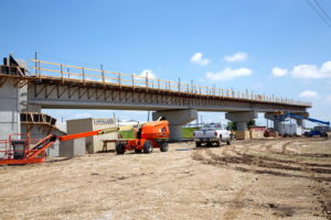 TEXRail track construction of UPRR Overpass in Haltom City, Texas