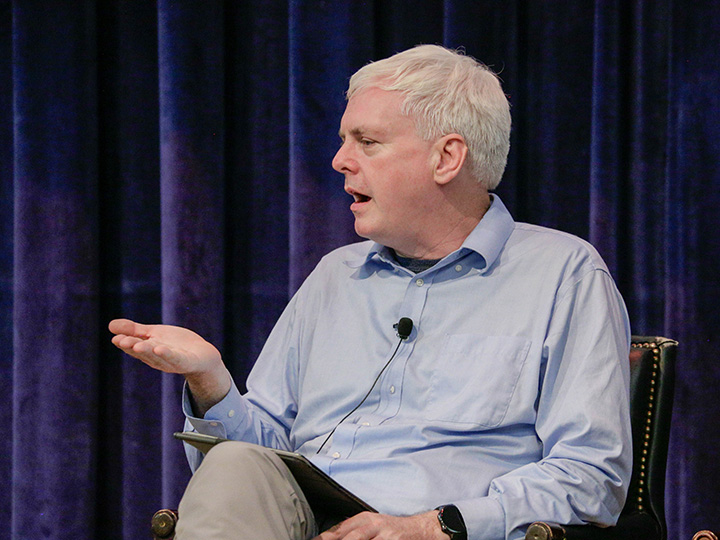 Henry Farrell responding to a question from the moderator