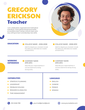 Resume CV - Teacher