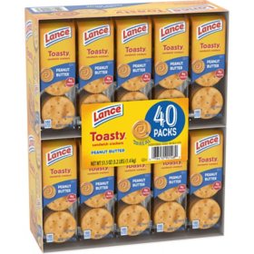 Lance Toasty Peanut Butter Sandwich Crackers, 1.29 oz., 40 pk.