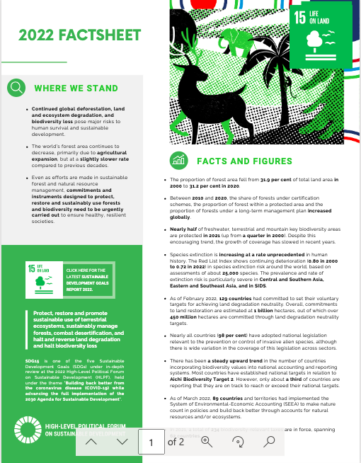 SDG15 Factsheet 2022