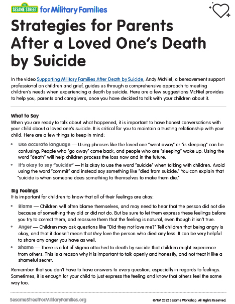 link to download the PDF: Strategies for Parents After a Loved One’s Death by Suicide