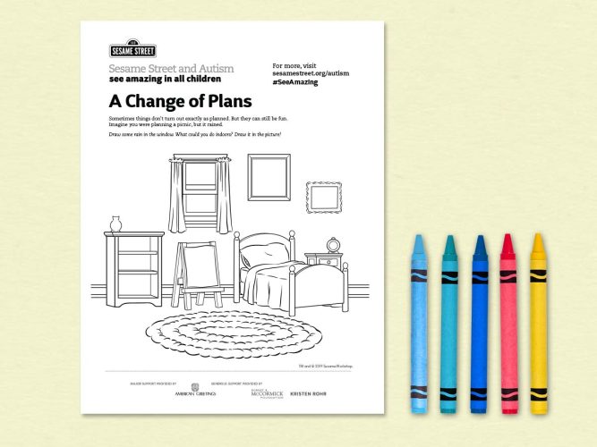 A Change of Plans coloring page.