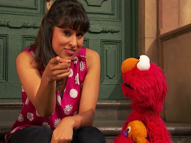 Sofia and Elmo.