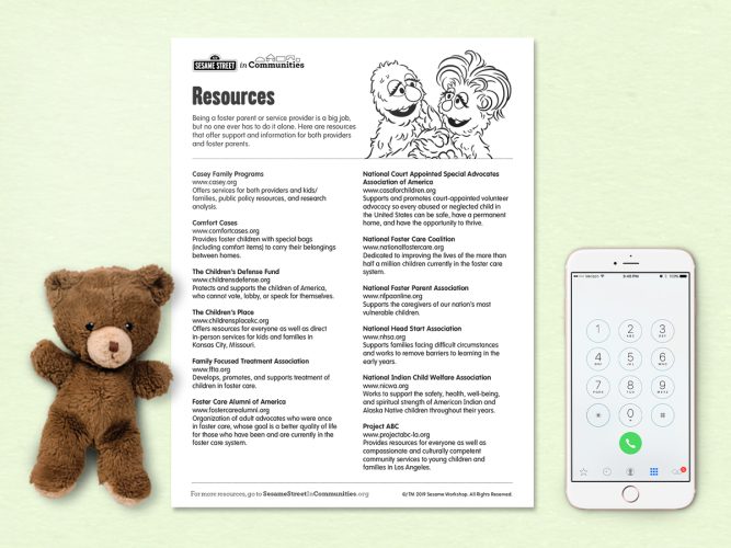 Foster Care Resources printable.