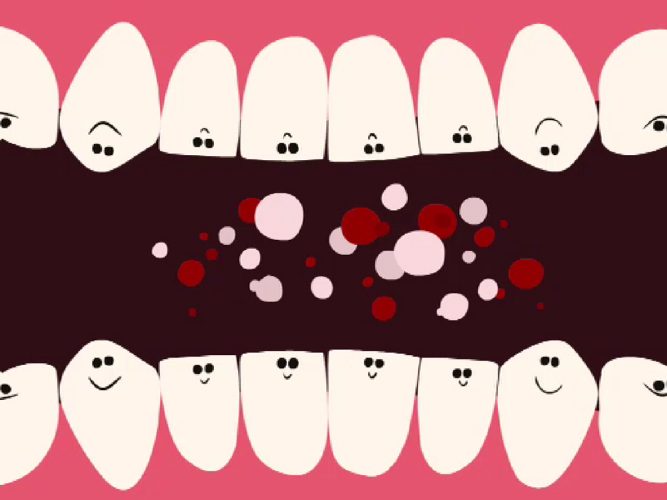 An illustration of smiling teeth