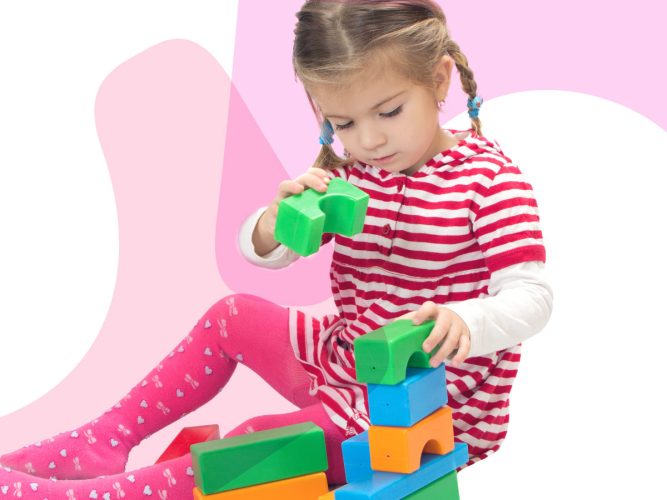 A child playing with blocks