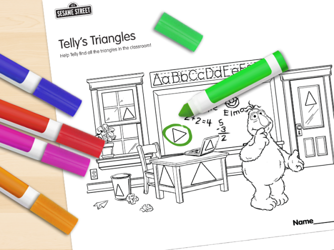 Telly's Triangles activity sheet.