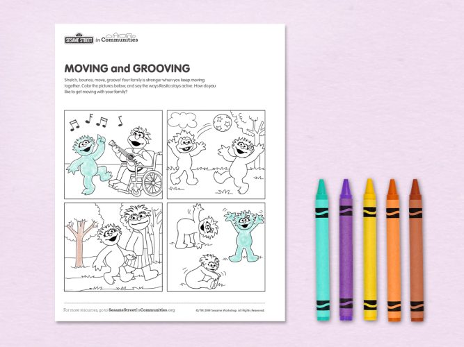 Moving and Grooving coloring page.