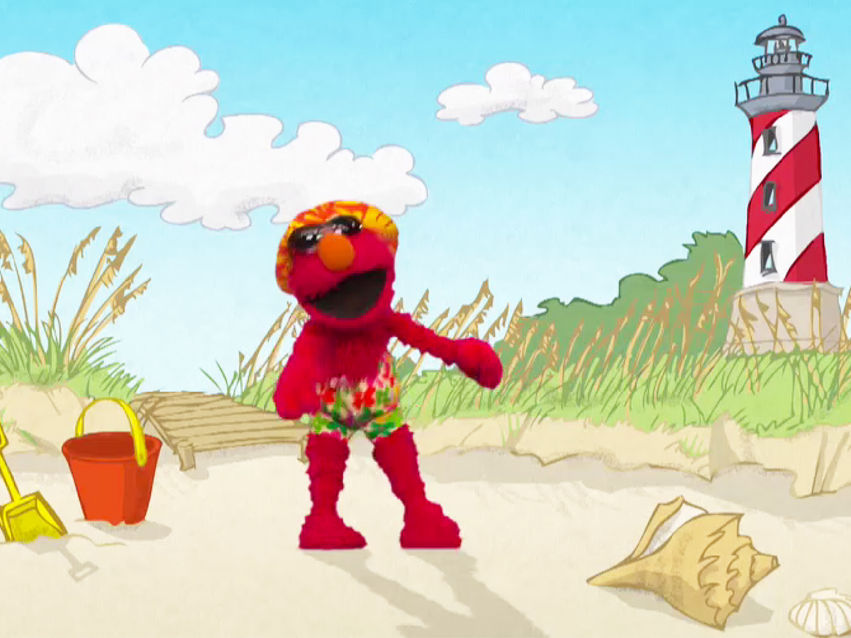 Elmo at the beach.