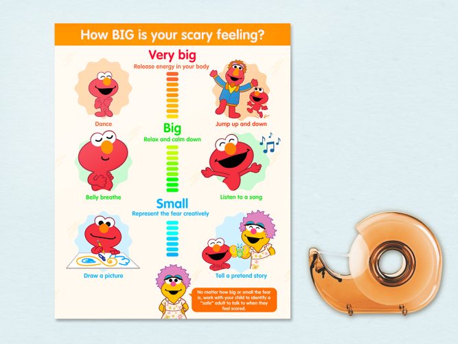 How Big is Your Feeling? poster featuring Elmo's family.