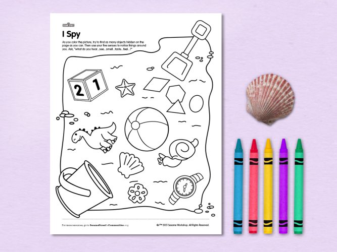 I Spy coloring page.