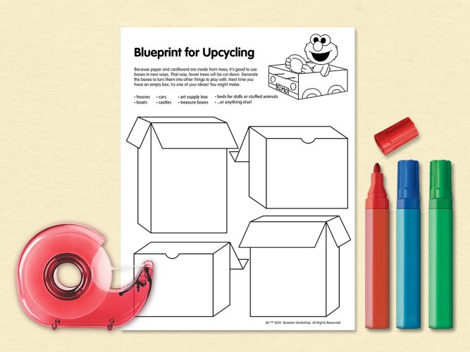 Blueprint for Upcycling activity sheet.