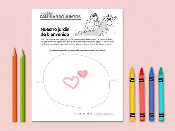 Nuestro jardín de bienvenida coloring page.