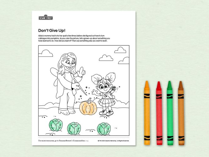 Don’t Give Up! coloring page.