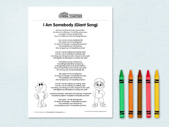 I Am Somebody lyric sheet.