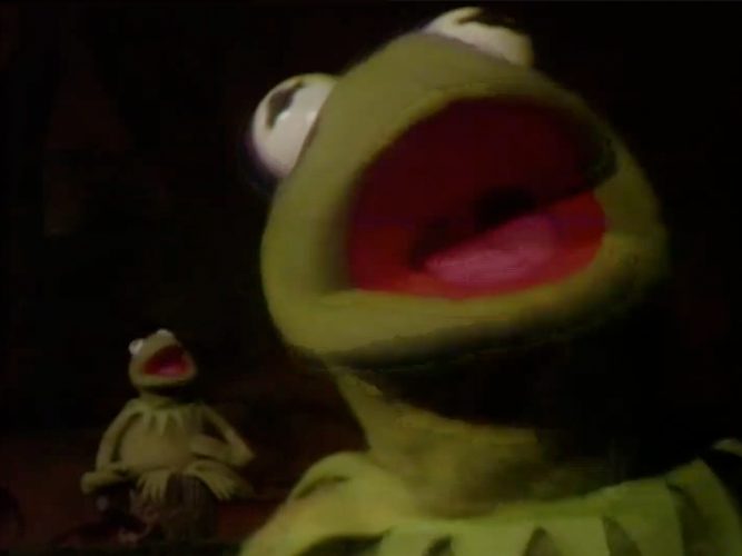 Kermit the Frog singing It’s Not Easy Being Green.