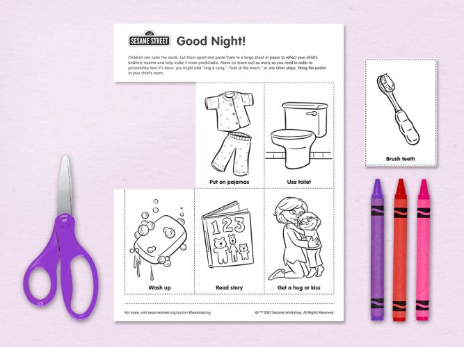 Good Night! activity sheet.