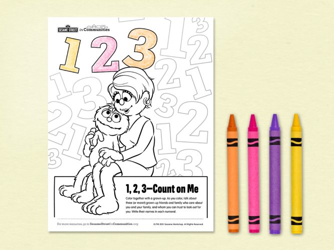 1, 2, 3, Color Me coloring page.