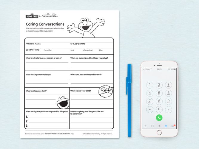 Caring Conversations printable.