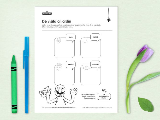 Garden Senses Printable in Spanish