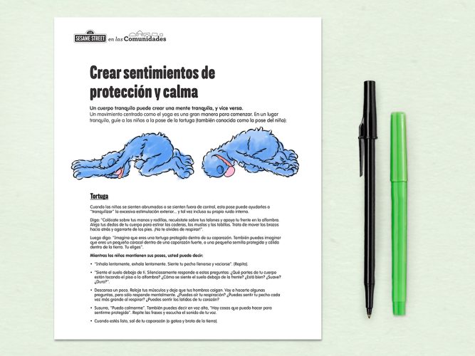 Crear sentimientos de protección y calma printable.