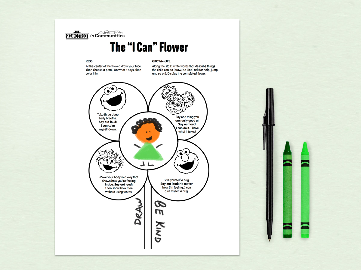 The “I Can” Flower printable.