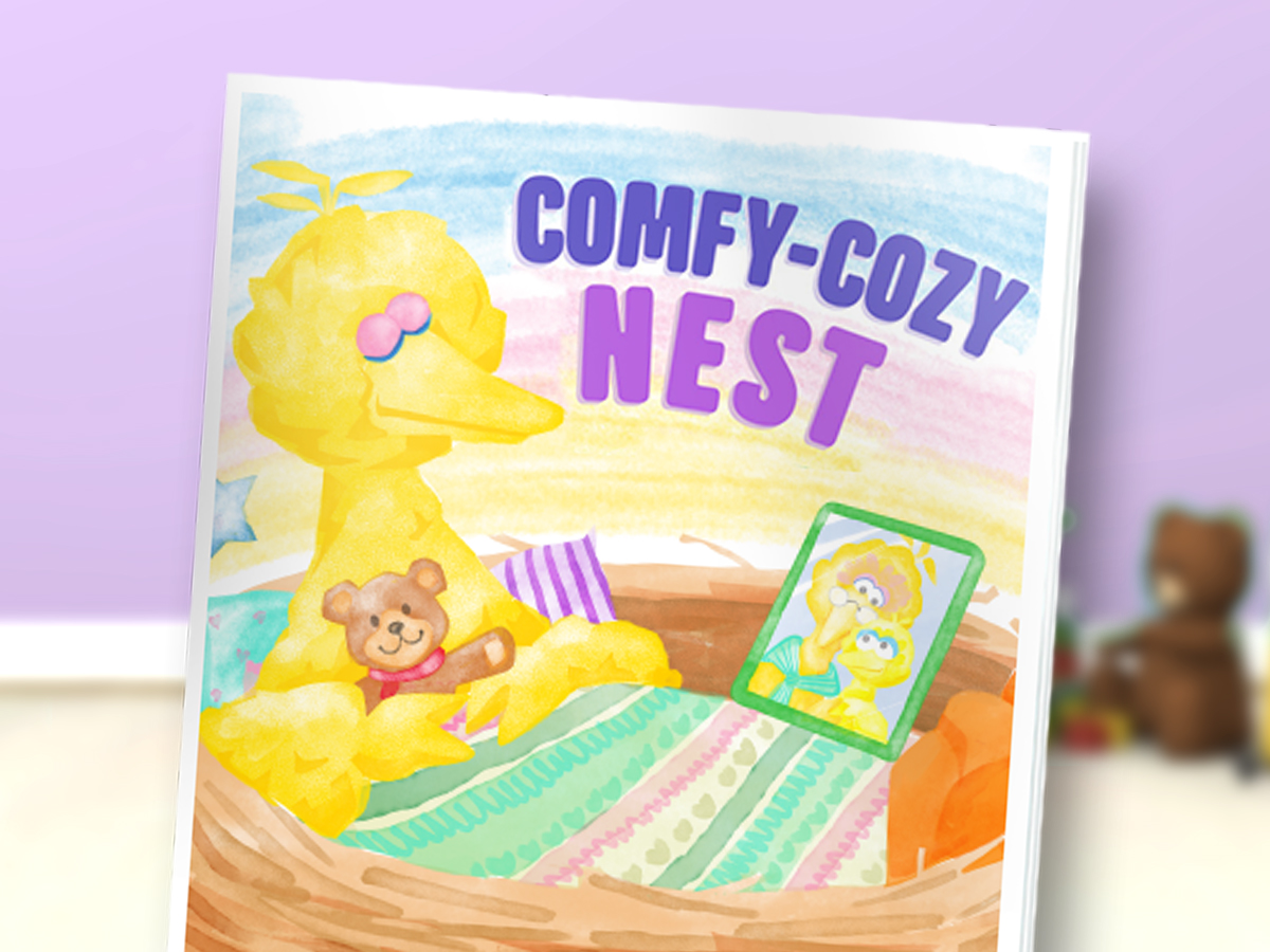 Comfy-Cozy Nest storybook with Big Bird.