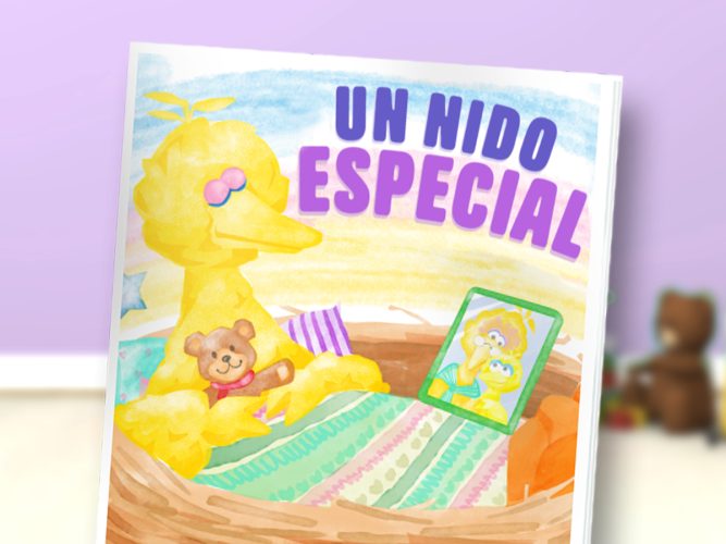 Un nido especial storybook with Big Bird.