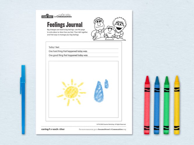 My Feelings Journal coloring page.